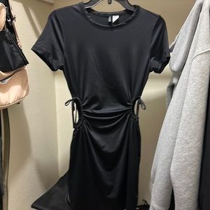 black cut out dress